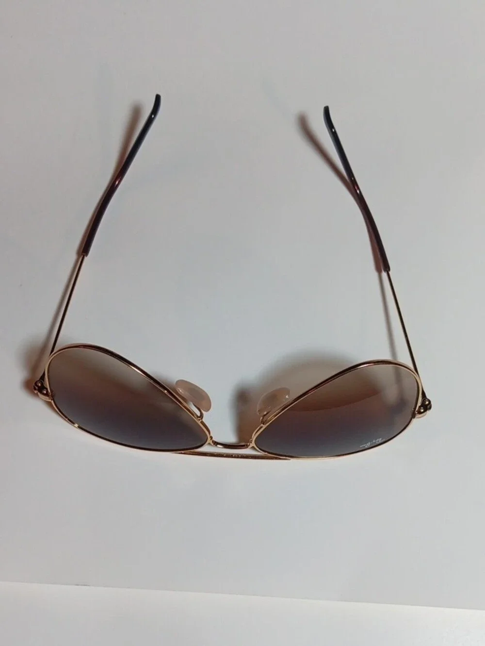 Ray-Ban Gold Frame Aviator Sunglasses with Brown Lenses
